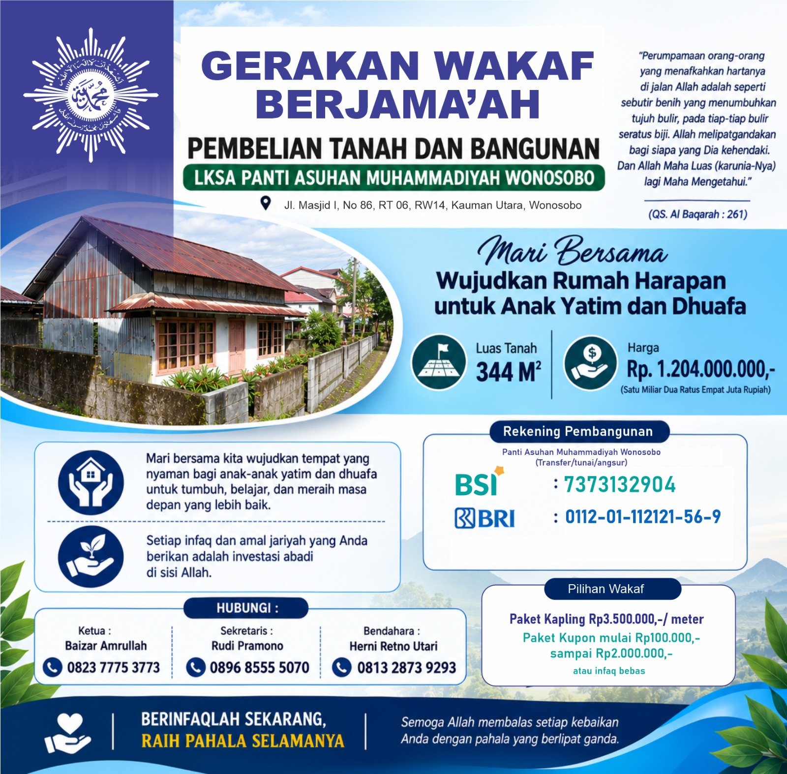Gerakan Infaq/Wakaf Pembelian Tanah Untuk Pengembangan Panti Asuhan Muhammadiyah Wonosobo