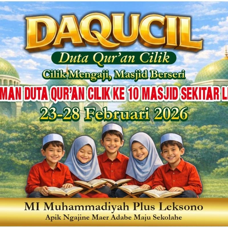 65 Duta Qur’an Cilik MI Muhammadiyah Plus Leksono Semarakkan 10 Masjid Lewat Program DUQACIL 2026