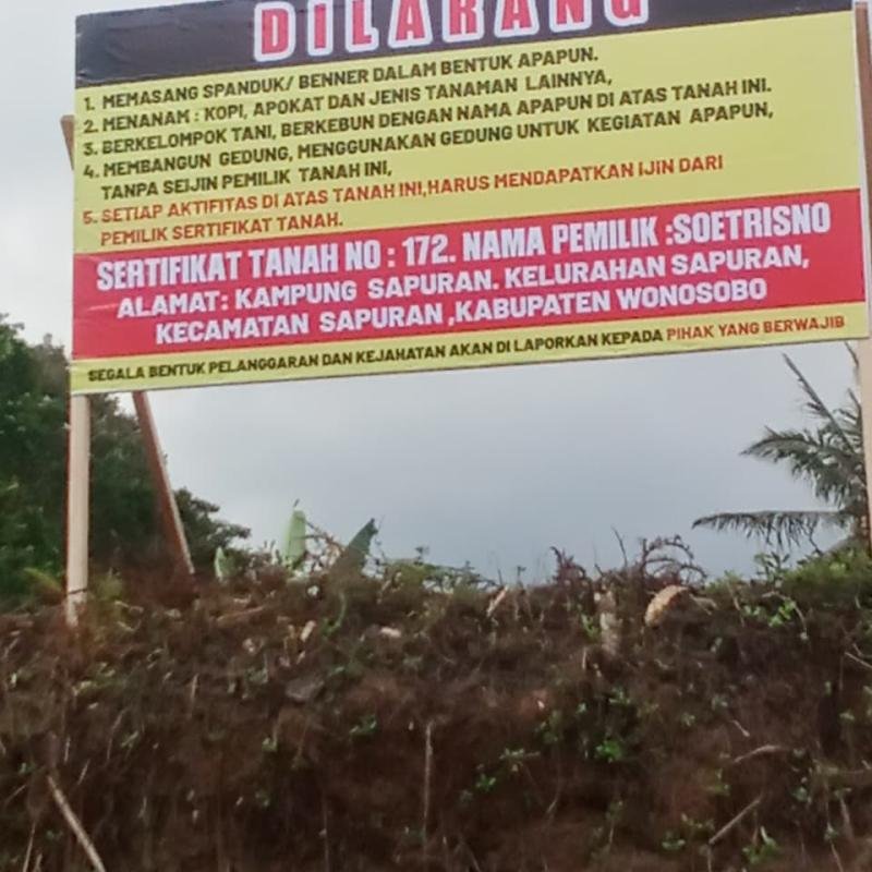 Penyerobotan Tanah Muhammadiyah Milik Cabang Sapuran 