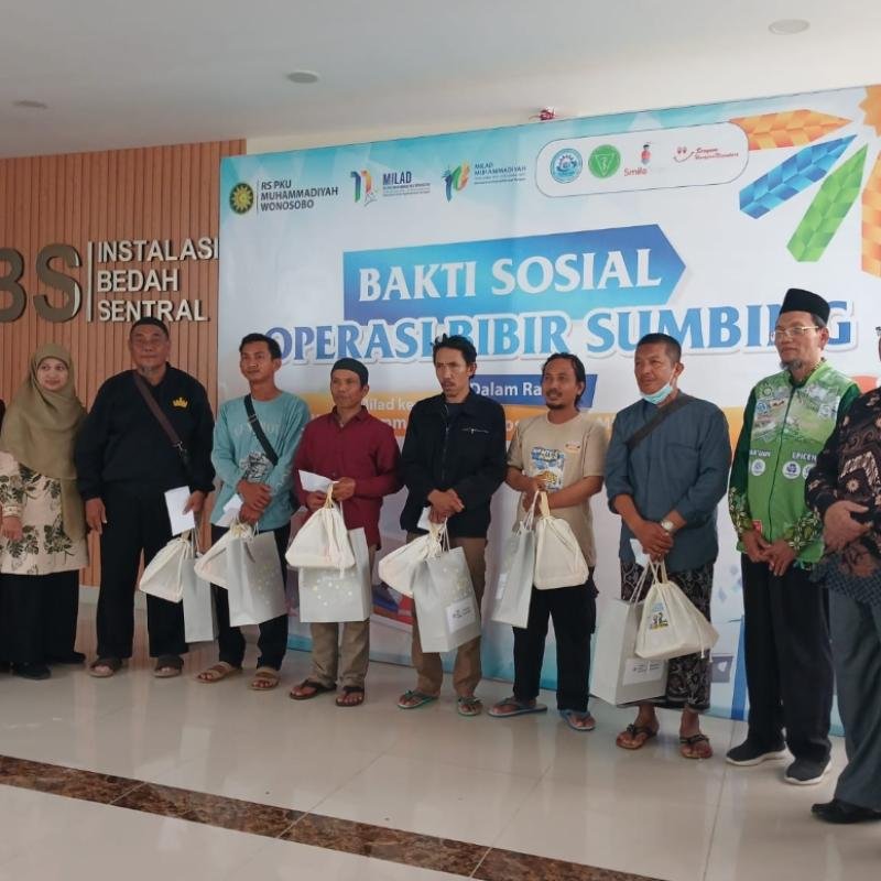 Baksos Operasi Bibir Sumbing Gratis dalam Festival Ta'awun Al Maa'uun PCM Sapuran berjalan sukses