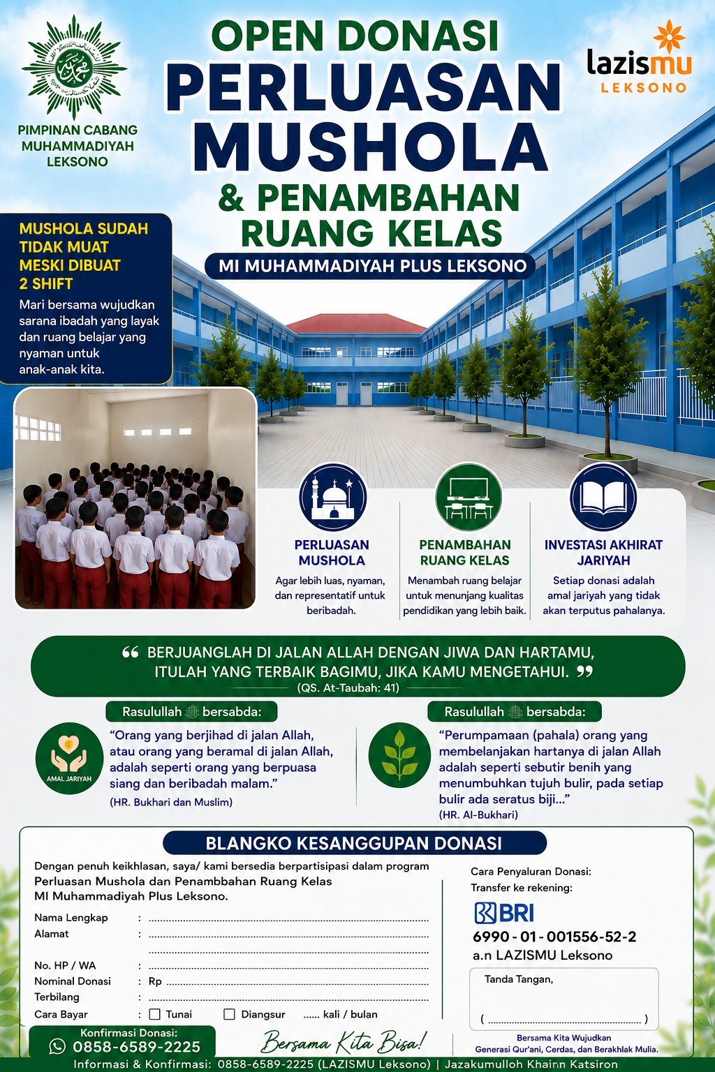 Semangat Kurban : PCM Leksono Awali Renovasi Bangunan MI Muhammadiyah Plus Leksono - Gambar 5